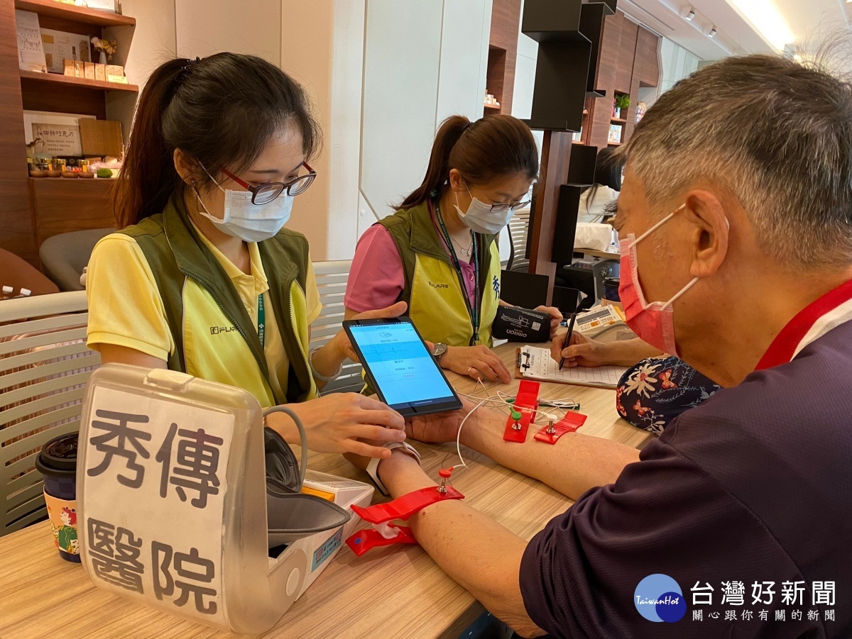 秀傳康樂市集提供民做心電圖檢測。圖／彰化秀傳醫院提供