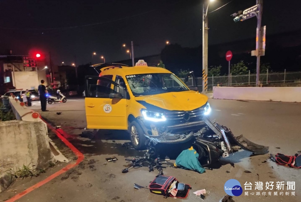 平鎮區金陵路七段重大車禍,騎士、乘客摔落大圳不治死亡