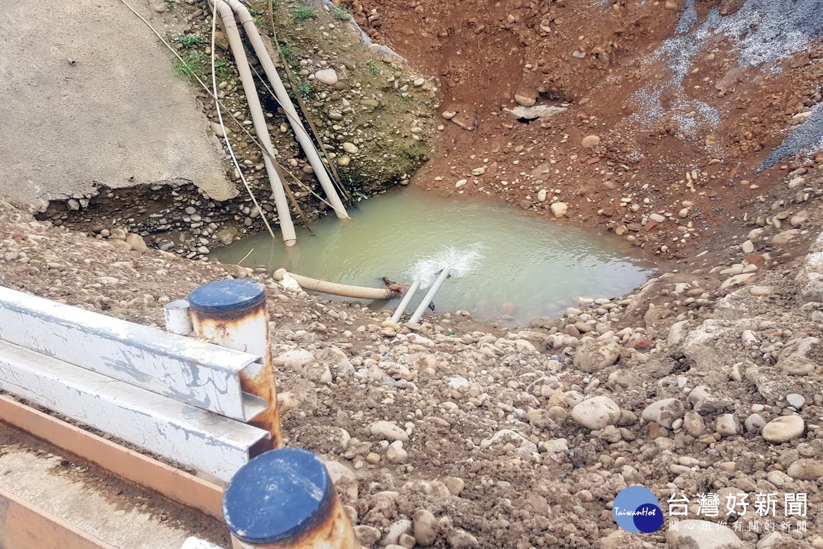 桃園市政府水務局運用魚管處滯洪池工程地下伏流水為抗旱再加分。