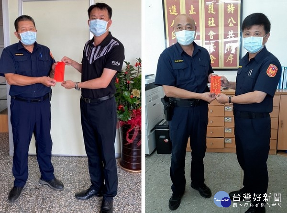 雲林縣警察之友會暨各分局警友辦事處體恤員警面對防疫工作的辛勞，由局長朱宗泰及各分局長親赴所屬警所頒發慰勉金。
