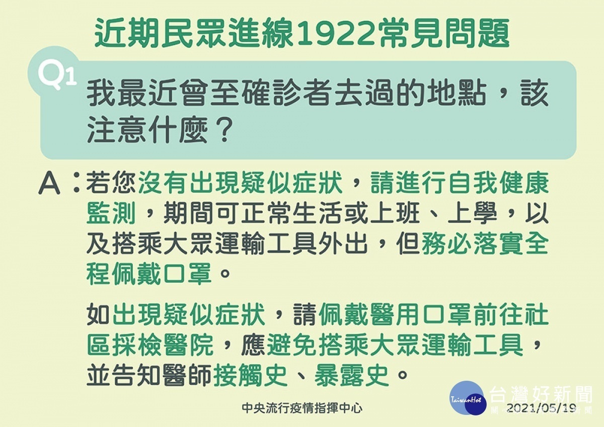 曾至確診者活動範圍應注意事項／陳致愷翻攝