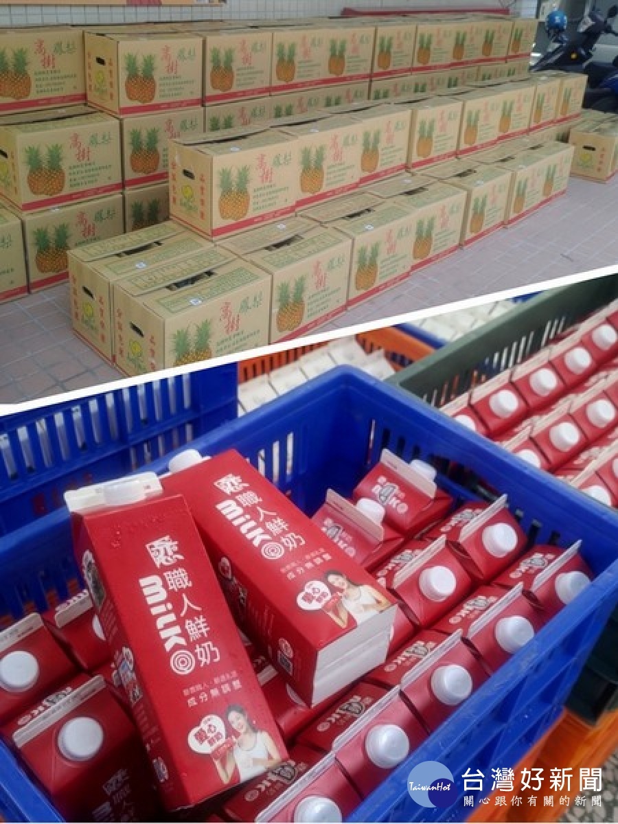 開元食品及副議長蘇俊豪、土庫謝俊煌等家扶委員，送來民生物資給受扶家庭，讓家扶服務不停息。