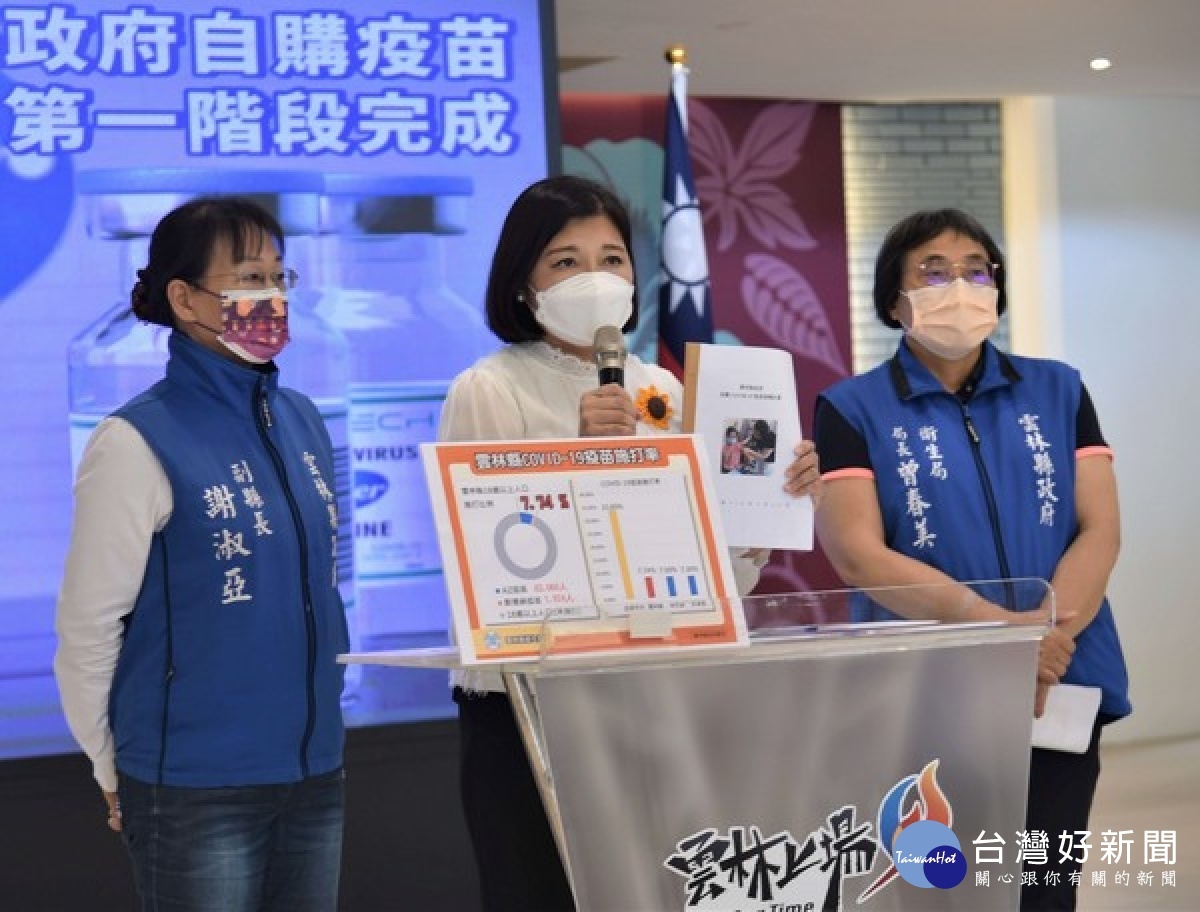 雲林縣政府皆同花蓮、南投與台東縣,共同委託盛弘醫藥股份有限公司代為採購BNT疫苗,縣長張麗善正式向外界說明。