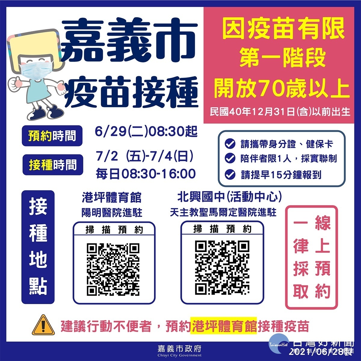 嘉市首批7700劑莫德納疫苗6 29開放預約 台灣好新聞taiwanhot Net