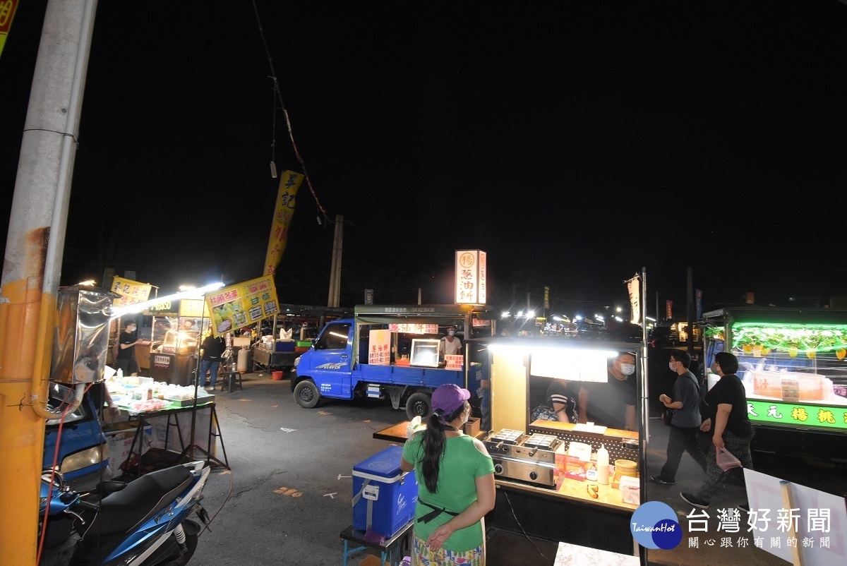 彰化縣夜市微解封後防疫情形。圖/彰化縣政府提供