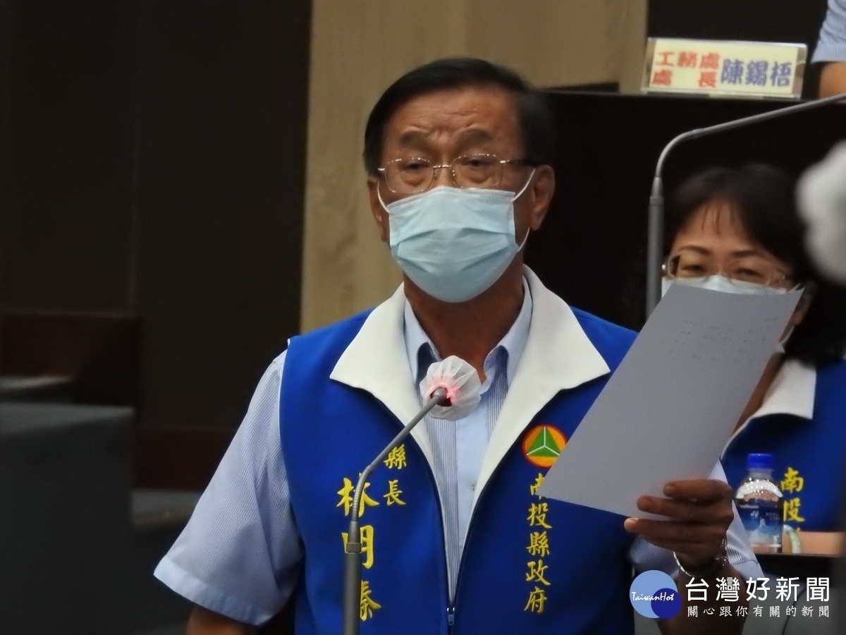 林明溱說南投縣接種率已比全國涵蓋率高。(縣府提供)