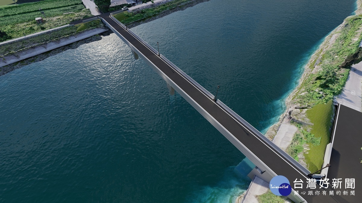 洋仔厝1號橋完工模擬圖。圖／彰化縣政府提供