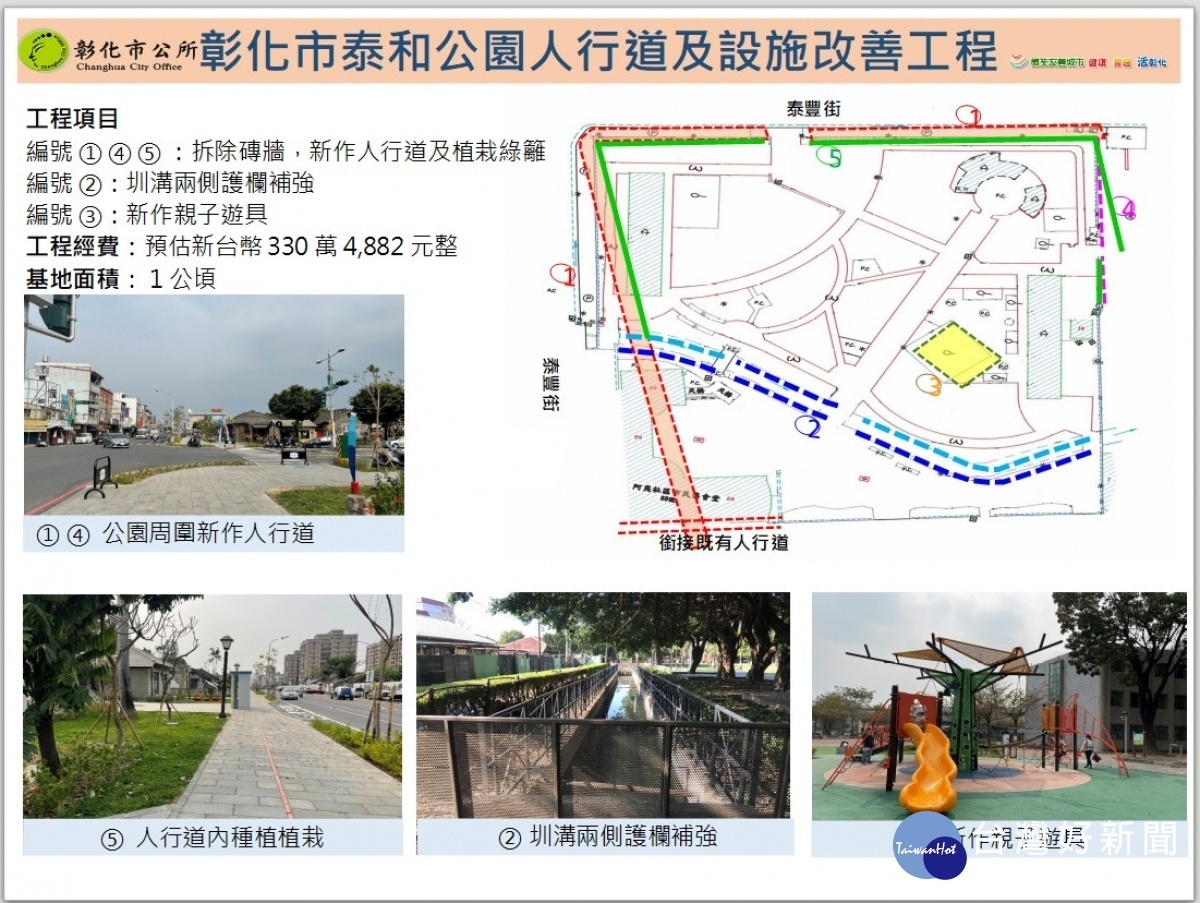 泰和公園改造計畫。圖/彰化縣政府提供