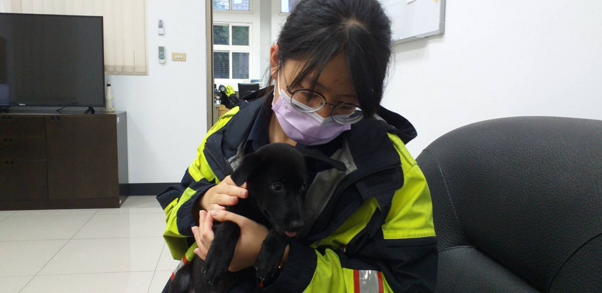 狗兒溺水,警民急救起協助尋主