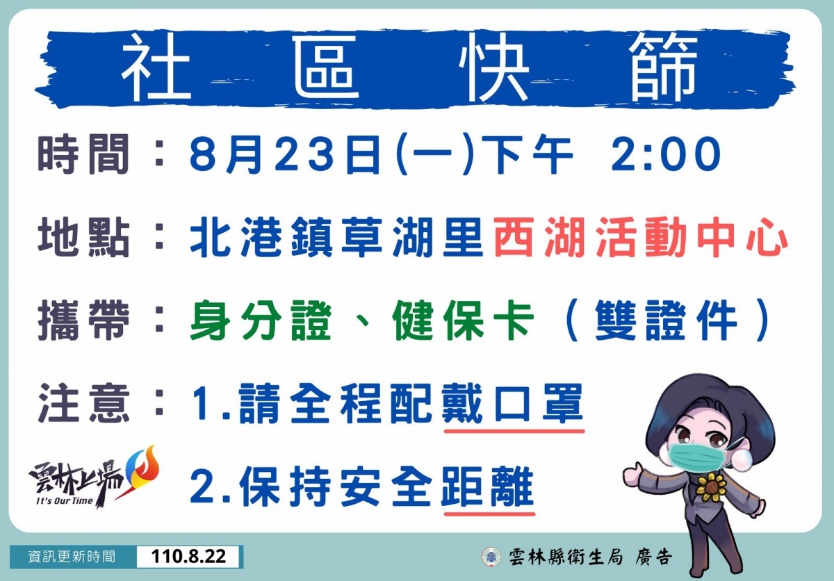 雲林縣新增1例本土確診編號16035個案，縣長張麗善說明個案行動足跡進行環境清消，並設置社區熱點快篩。（記者陳昭宗拍攝）