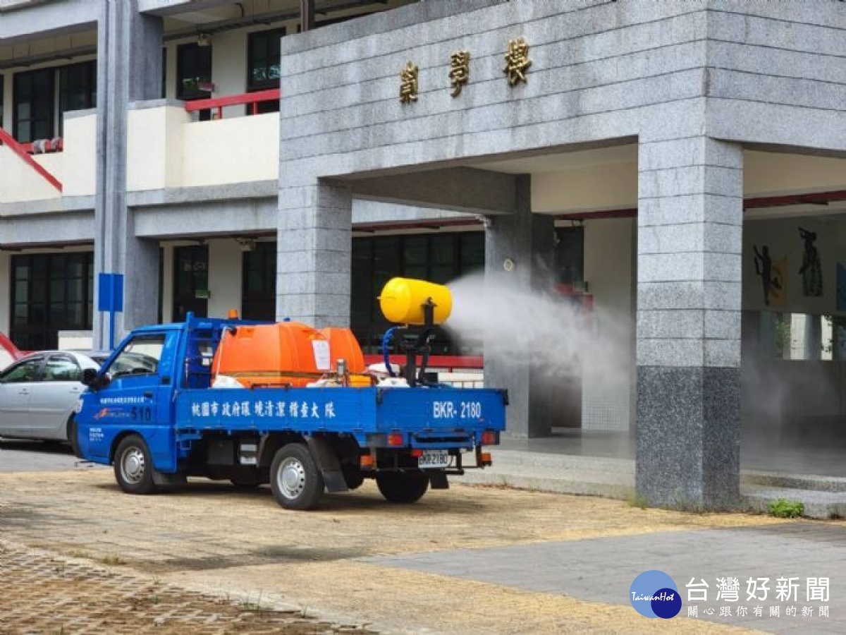 桃環局北科附工及周邊7里擴大消毒,層層防護生活學習阻絕防疫破口