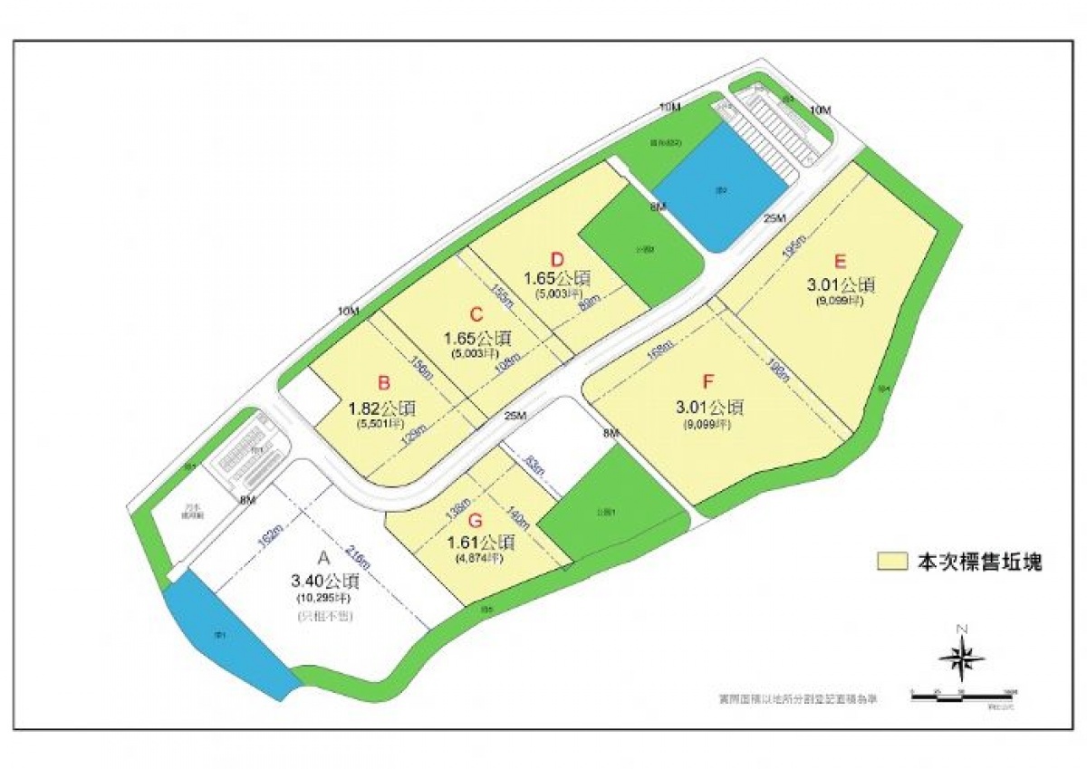 沙崙產業園區-土地標售坵塊示意圖